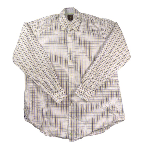 Tailorbyrd Other - TailorByrd Shirt Mens XL Tall XLT Yellow Purple Plaid Button Down Long Sleeve